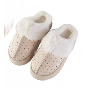 NEW WONA TRADING women's rhinestone embellished fuzzy plush home indoor floor sl